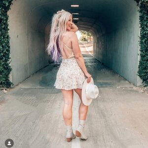 Floral Backless Dress Skort